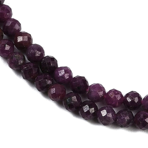 Natural Ruby Bead Strands, Grade AA, Faceted, Round, 3mm Natural Ruby Bead Strands, Grade AA, Faceted, Round, 3mm