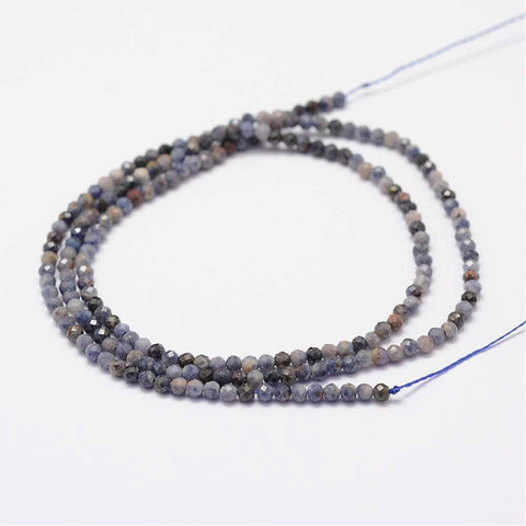 Natural Sapphire Gemstone Round Faceted Beads Strand – Grade AB, 2mm Natural Sapphire Gemstone Round Faceted Beads Strand – Grade AB, 2mm