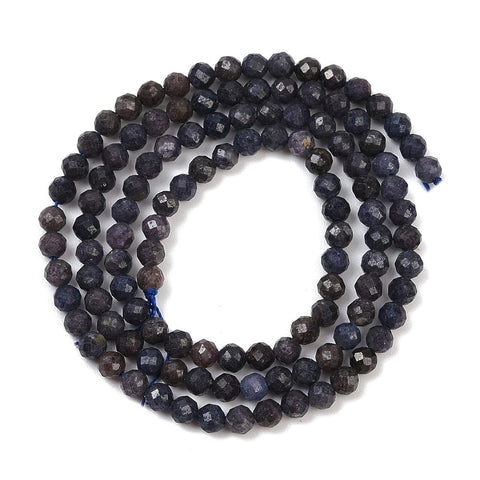 Natural Sapphire Round Faceted Beads Strand – 3.5mm Natural Sapphire Round Faceted Beads 3.5mm