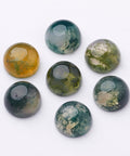NATURAL MOSS AGATE Natural Semi-Precious Cabochons, Half Round, 8mm Natural Semi-Precious Cabochons, Half Round, 8mm