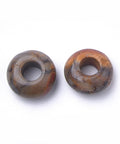 JASPER PICASSO Natural Semi-Precious European Large Hole Beads 13-14mm Natural Semi-Precious European Large Hole Beads – Gemstone Charm Beads for Pandora-Style Bracelets & Jewelry Making
