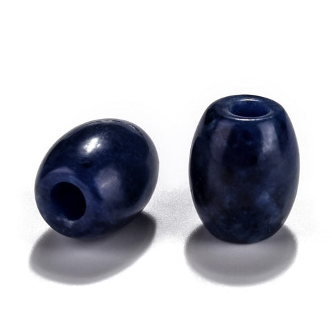 NATURAL SODALITE Natural Semi Precious European Large Hole Beads, Barrel, 15~17mm Natural Semi Precious European Large Hole Beads, Barrel, 15~17mm