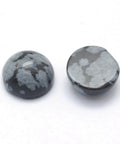 OBSIDIAN SNOWFLAKE Natural Semi-precious Gemstone Cabochon Flatbacks , Half Round, 4mm Natural Semi-precious Gemstone Cabochon Flatbacks , Half Round, 4mm