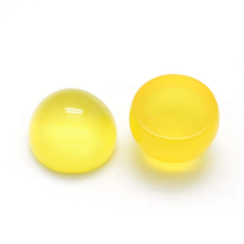 YELLOW AGATE DYED Natural Semi-precious Gemstone Cabochon Flatbacks , Half Round, 4mm Natural Semi-precious Gemstone Cabochon Flatbacks , Half Round, 4mm