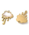 WHITE Natural Shell Melting on Stainless steel Cloud Pendant – Gold-Plated Natural Shell Melting on Stainless steel Cloud Pendant – Gold-Plated