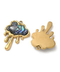 COLORFUL Natural Shell Melting on Stainless steel Cloud Pendant – Gold-Plated Natural Shell Melting on Stainless steel Cloud Pendant – Gold-Plated