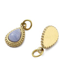BLUE LACE Natural Stone Teardrop Pendant with 304 Stainless Steel base – 11.5mm Natural Stone Teardrop Pendant, Stainless Steel, 11.5mm