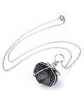 Natural Tourmaline Pendant Necklaces, with 304 Stainless Steel Cable Chains, Black (44.5cm) Natural Tourmaline Pendant Necklaces, with 304 Stainless Steel Cable Chains, Black (44.5cm)
