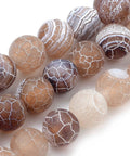 Natural Weathered Agate Beads, Frosted, Dyed, Round, Camel, 8mm Natural Weathered Agate Beads, Frosted, Dyed, Round, Camel, 8mm
