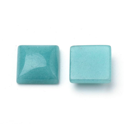 MEDIUM TURQOUISE Natural White Jade Square Cabochon – Dyed, 10mm Natural White Jade Square Cabochon 10mm | BalzarCrafts