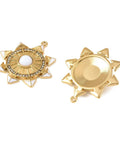 Natural White Jade Sun Pendant with Rhinestones – 29mm Natural White Jade Sun Pendant with Rhinestones 29mm