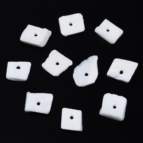 Natural White Shell Chip Beads Strand – Bleached, 6~12mm Natural White Shell Chip Beads Strand | BalzarCrafts