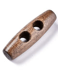 DARK BROWN Natural Wood Buttons, Horn Toggle Buttons, 2-Hole, for Sewing Accessories, 40mm Natural Wood Buttons, Horn Toggle Buttons, 2-Hole, for Sewing Accessories, 40mm