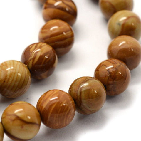 Natural Wood Lace Stone Beads Strand 8mm Round – Gemstone Beads for Jewelry Making Natural Wood Lace Stone Beads Strand 8mm Round – Gemstone Beads for Jewelry Making