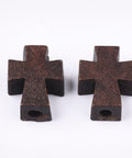 Natural Wooden Beads, Dyed, Cross, Coconut Brown 13.5x10mm Natural Wooden Beads, Dyed, Cross, Coconut Brown 13.5x10mm