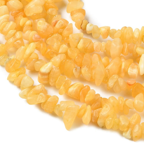 Natural Yellow Jade Chip Beads Strand – 80cm, 1mm Hole Natural Yellow Jade Chip Beads Strand 80cm | BalzarCrafts