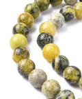 Natural Yellow Turquoise Gemstone Beads, 8mm Natural Yellow Turquoise Jasper Round Beads Strand – 8mm