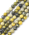 Natural Yellow Turquoise Gemstone Beads, 8mm Natural Yellow Turquoise Jasper Round Beads Strand – 8mm