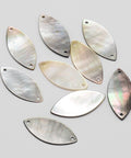 Navette Shape Shell Links, Light Grey, 10x22mm Navette Shape Shell Links, Light Grey, 10x22mm
