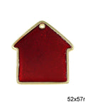 RED New Years Lucky Alloy House Charm with Enamel, 52x57mm New Years Lucky Alloy House Charm with Enamel, 52x57mm