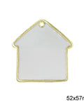 WHITE New Years Lucky Alloy House Charm with Enamel, 52x57mm New Years Lucky Alloy House Charm with Enamel, 52x57mm