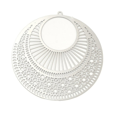 Non-Tarnish 304 Stainless Steel Filigree Pendants, Etched Metal Embellishments Non-Tarnish 304 Stainless Steel Filigree Pendants, Etched Metal Embellishments