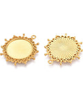 Non-Tarnish 304 Stainless Steel Pendant Cabochon Settings, Flat Round, Ion Plated, Real 18K Gold Plated Non-Tarnish 304 Stainless Steel Pendant Cabochon Settings, Flat Round, Ion Plated, Real 18K Gold Plated