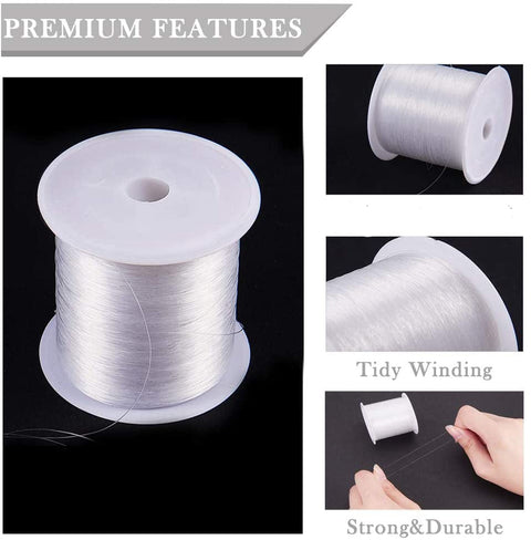 Nylon Illusion Cord, Clear, about 0.6mm Nylon Illusion Cord, Clear, about 0.6mm
