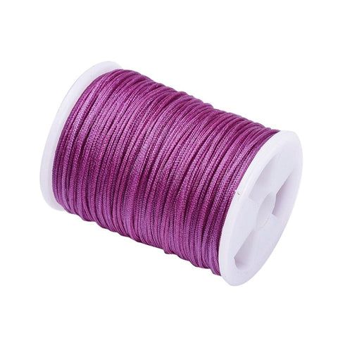 MEDIUM VIOLET RED Nylon Thread Cord, Braided Cord, 0.8mm Nylon Thread Cord, Braided Cord, 0.8mm