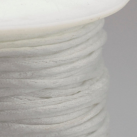 Nylon Thread, Rattail Satin Cord, White 1mm Nylon Thread, Rattail Satin Cord, White 1mm