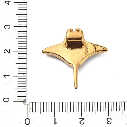 Ocean 304 Stainless Steel Enamel Manta Ray Pendants, Golden Sea Life Charms, 25x24mm Ocean 304 Stainless Steel Enamel Manta Ray Pendants, Golden Sea Life Charms, 25x24mm