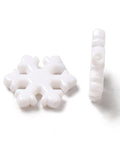 Opaque Acrylic Beads, Christmas Snowflake, White Opaque Acrylic Beads, Christmas Snowflake, White