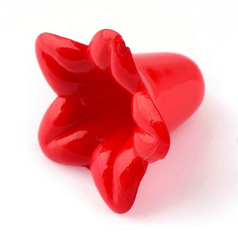 RED Opaque Acrylic Beads, Trumpet Flower Beads, Flower, Size: about 17mm long Opaque Acrylic Beads, Trumpet Flower Beads, Flower, Size: about 17mm long