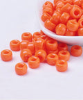 ORANGE RED Opaque Acrylic European Barrel Beads – 9mm, 4mm Hole Opaque Acrylic European Barrel Beads 9mm | BalzarCrafts