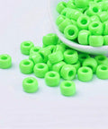 GREEN Opaque Acrylic European Beads, Barrel, 9mm Opaque Acrylic European Beads, Barrel, 9mm