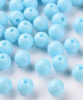 Sky Blue Opaque Acrylic Round Beads – 8 × 7mm, 2mm Hole Opaque Acrylic Round Beads 8 × 7mm | BalzarCrafts