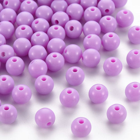 Violet Opaque Acrylic Round Beads – 8 × 7mm, 2mm Hole Opaque Acrylic Round Beads 8 × 7mm | BalzarCrafts