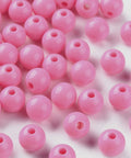 Hot Pink Opaque Acrylic Round Beads – 8 × 7mm, 2mm Hole Opaque Acrylic Round Beads 8 × 7mm | BalzarCrafts