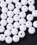 White Opaque Acrylic Round Beads – 8 × 7mm, 2mm Hole Opaque Acrylic Round Beads 8 × 7mm | BalzarCrafts