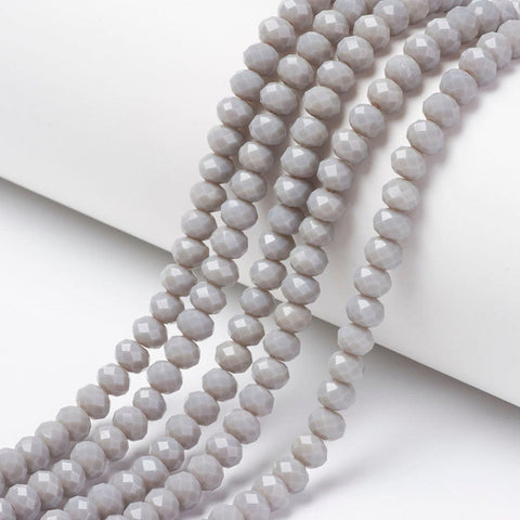 DARK GRAY (BE7914-D10) Opaque Glass beads, Faceted, Rondelle, 4x3mm (1 STR) Opaque Glass beads, Faceted, Rondelle, 4x3mm (1 STR)