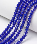 BLUE Opaque Solid Color Glass Beads, Faceted Rondelle, 6x5mm Opaque Solid Color Glass Beads, Faceted Rondelle, 6x5mm