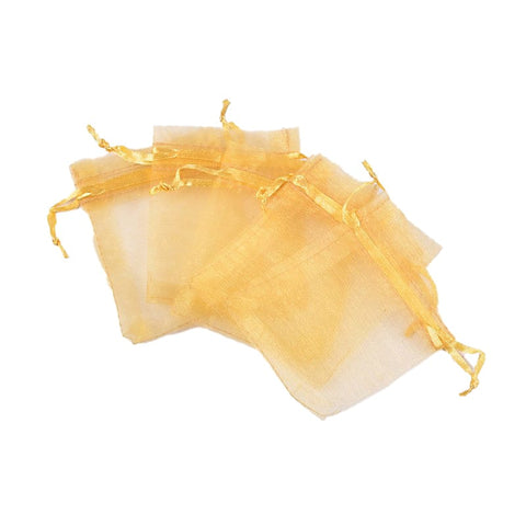 GOLDENROD Organza Gift Bags with Drawstring for Weddings, Christenings, Parties, 8x10cm Organza Gift Bags with Drawstring for Weddings, Christenings, Parties, 8x10cm