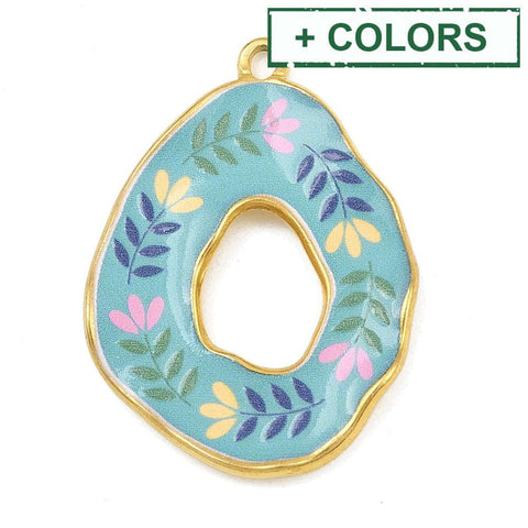 Oval Flower Pendant  – 18K Gold PVD Stainless Steel Charm 34.5mm Oval Flower Pendant  – 18K Gold PVD Stainless Steel Charm 34.5mm | Cyprus