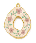 WHEAT Oval Flower Pendant  – 18K Gold PVD Stainless Steel Charm 34.5mm Oval Flower Pendant  – 18K Gold PVD Stainless Steel Charm 34.5mm | Cyprus