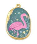 FLAMINGO Oval Pendant 18K Gold PVD – Stainless Steel Charm 33.5mm Oval Cat Pendant 18K Gold PVD – Stainless Steel Charm Wheat 33.5mm | Cyprus