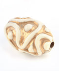 Oval Plating Acrylic Beads, Golden Metal Enlaced, Beige Size: about 33.5mm long Oval Plating Acrylic Beads, Golden Metal Enlaced, Beige Size: about 33.5mm long