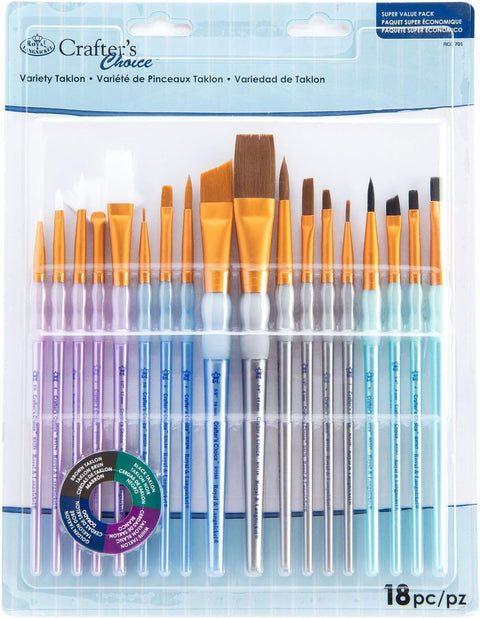 Paint Brush Set – 18 Brushes for Acrylic, Oil & Watercolour Paint Brush Set – 18 Brushes for Acrylic, Oil & Watercolour