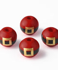 Painted Natural Wooden Christmas Beads, Santas Belt, 16mm Painted Natural Wooden Christmas Beads, Santas Belt, 16mm