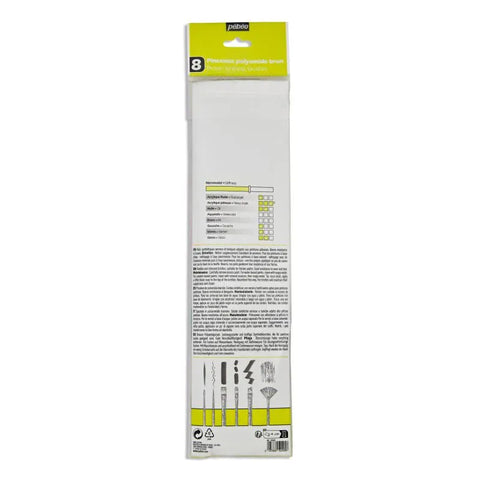 Pébéo Long Handle Paint Brush Set – 8 Round & Flat Brushes Pébéo Long Handle Paint Brush Set – 8 Round & Flat Brushes
