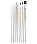 Pébéo Long Handle Paint Brush Set – 8 Round & Flat Brushes Pébéo Long Handle Paint Brush Set – 8 Round & Flat Brushes